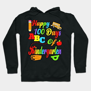 Happy 100 Days of Kindergarten Kids Teachers Hoodie